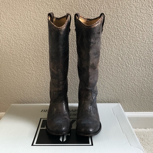 Frye Melissa Button chocolate boots 7.5 - Picture 2 of 6